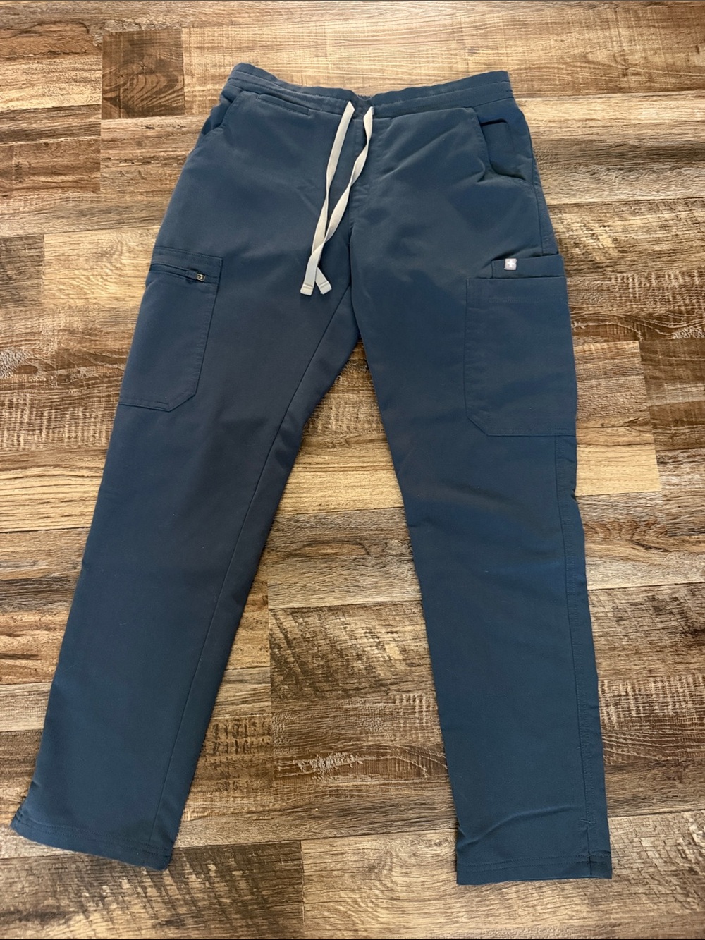 Figs Women's Straight Leg Scrub Pants in Slate Navy with Drawstring